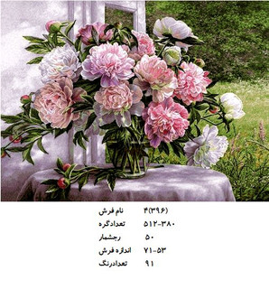 نخ و نقشه تابلو فرش طرح گل (کد H4-396 )